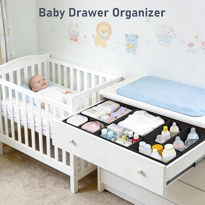 DIMJ Drawer Organizer Clothes - 30 Pack Baby Dresser Organizer for Nursery Closet Organization, Fabric Drawer Organizer Bins for Underwears Socks Bras, Foldable Storage Dividers for Bedroom - Image 2