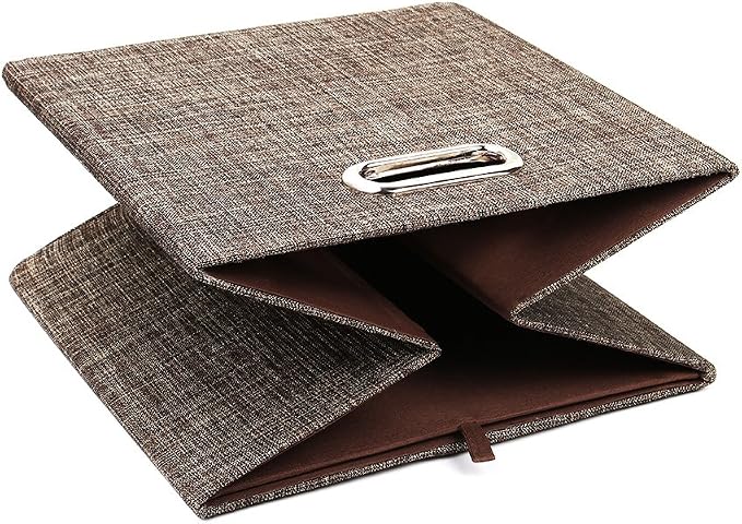 Posprica Storage Bins Cube Containers Boxes,Thick and Heavy Duty Fabric Drawers, 11×11 inch- Set of 4,Brown - Image 4