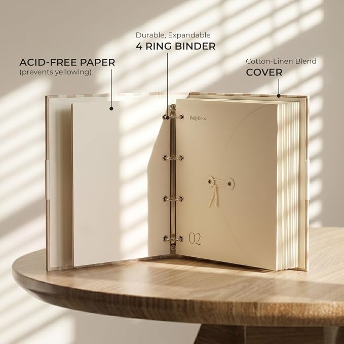 Document Organizer Binder for Important Papers & Passports, Oat - Image 2