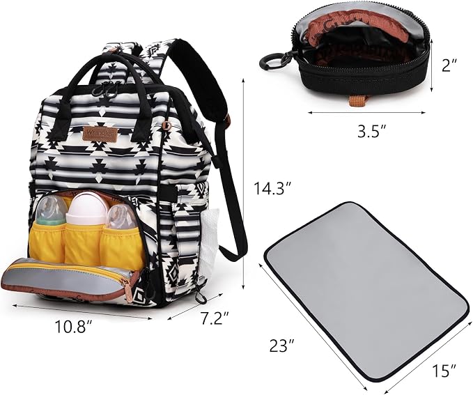 Montana West Wrangler Diaper Bag Backpack Aztec Callie Bag Travel Backpack Purses Western Multi-Function Baby Bags for Mom - Image 2