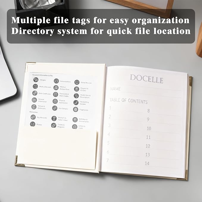 Life Organizer Important Document Organizer Expanding File Folder with Labels for Passports, Birth Certificates, Social Security Cards, Photos, Letters | Expanding Pockets for Family Memories, Passports, Letters, Birth Certificates - Image 3