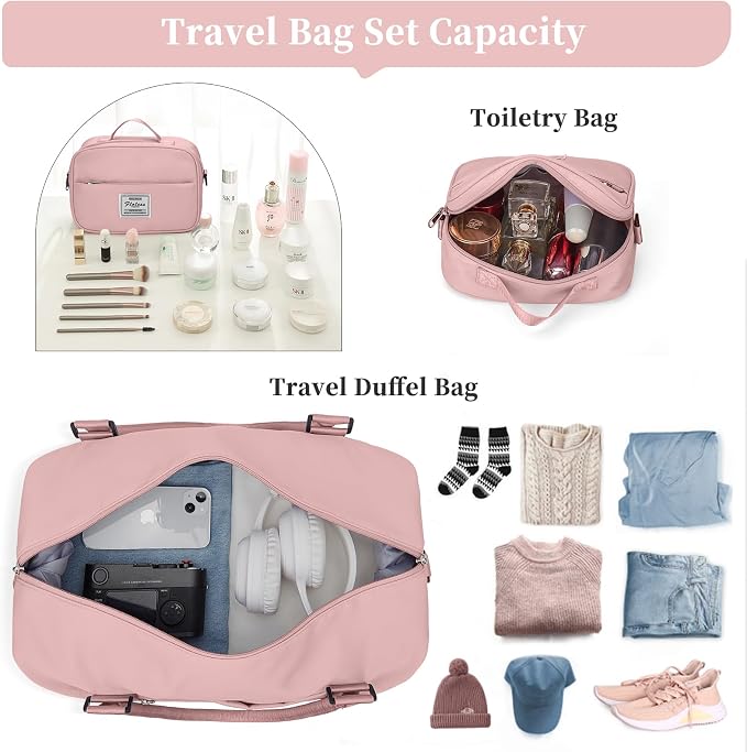 Weekender Bags for Women, Personal Item Travel Bag with Shoes Compartment | Overnight Travel Duffel Bag with Toiletry Bag, Airplane Friendly Carry-On Bag - Image 2