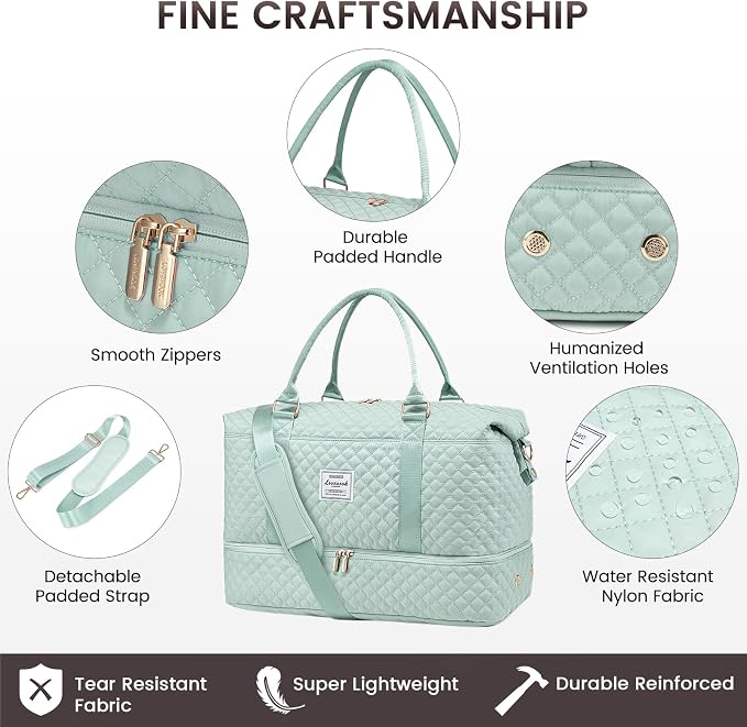 LOVEVOOK Travel Duffle Bag,Weekender Bags for Women with Shoe Compartment，Carry on Overnight Bag with Toiletry Bag,Gym Duffel Bag with Wet Pocket, Hospital Bags for Labor and Delivery - Image 6