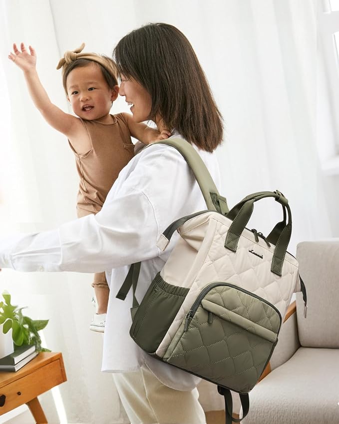 LOVEVOOK Small Diaper Bag Backpack, Mini Baby Bag for Girl Boy with Changing Pad, Diaper Backpack for Mom Dad with Stroller Buckles - Image 2