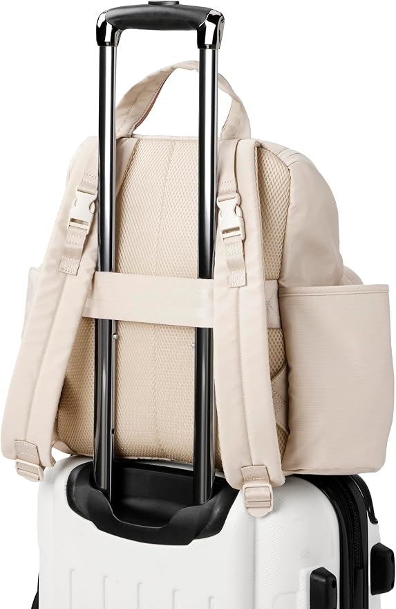 Skip Hop Diaper Bag Backpack with Portable Changing Pad Adjustable Pocket for 30 oz. Tumblers 9 Total Pockets Insulated Packing Cubes Luggage Sleeve & Stroller Straps Fits a 14” Laptop Forma Next Oat - Image 6
