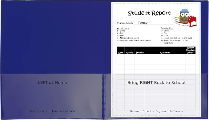 C-Line Classroom Connector School-to-Home Folders, Blue, 25 per Box (32005) by C-Line