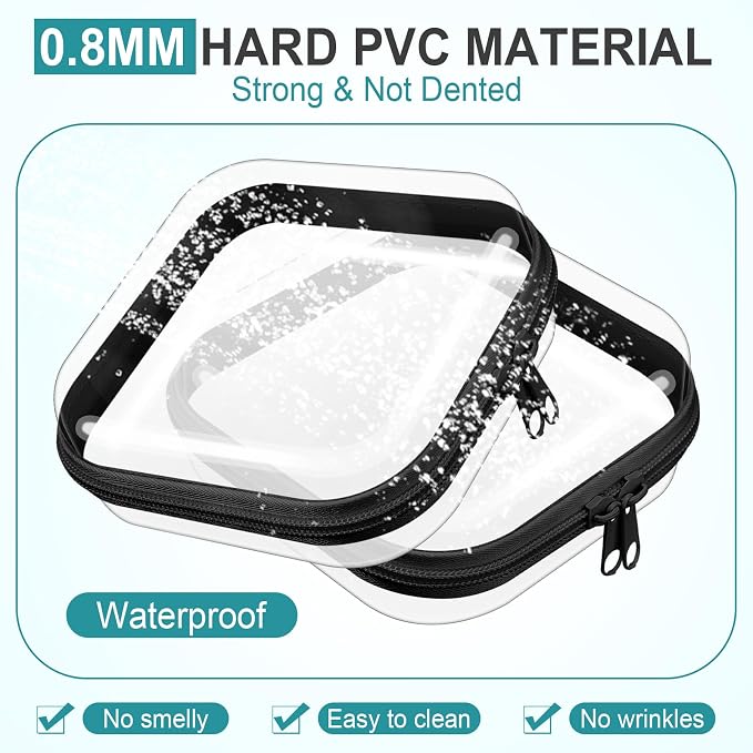 Sanwuta 6 Clear Hard Zipper Case,Black,5 X 5 X 2 Inch | Pencil Case Pouches ,Makeup Bag,Plastic Toiletry Diaper Bag ,Travel Toy Storage,Waterproof Organizer Bins - Image 4