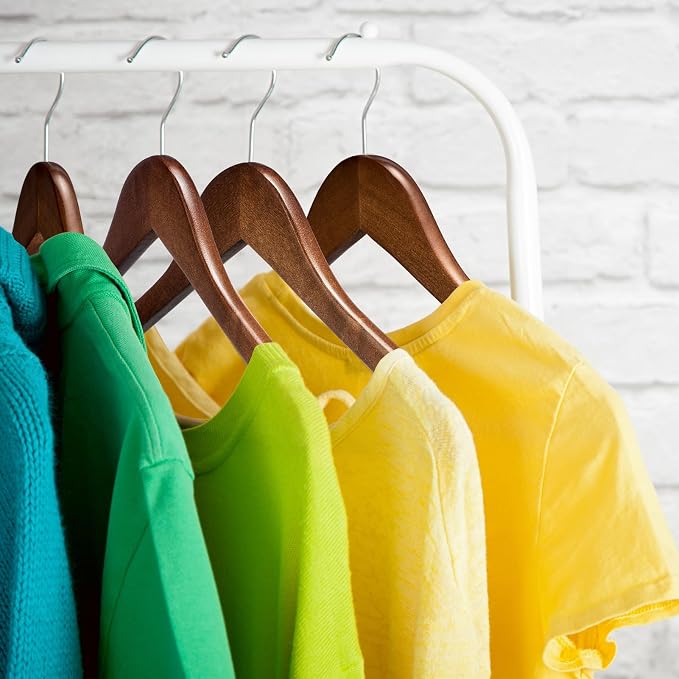 HOUSE DAY Premium Wooden Hangers 200 Pack, 17.5" Smooth Wood Hangers | Bulk Wooden Clothes Hangers for Closet Organization, Garment Care and Full Wardrobe Refresh, Walnut - Image 2
