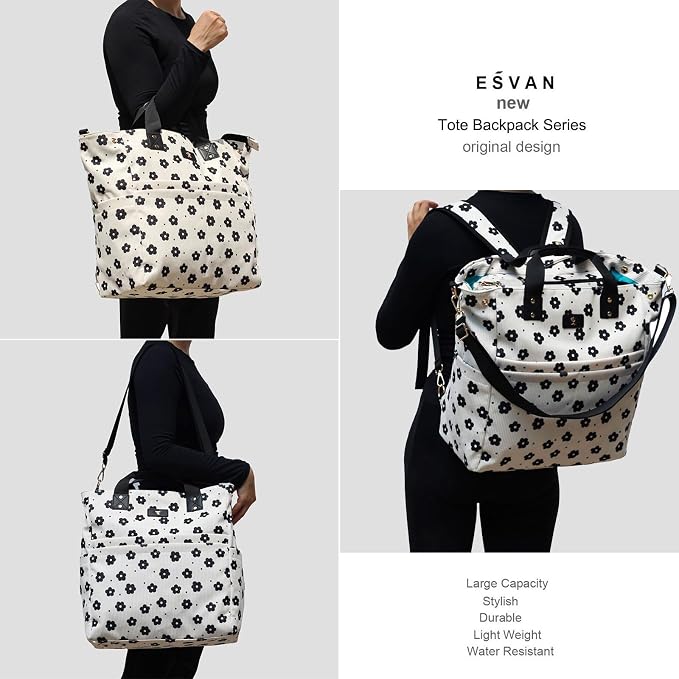 Diaper Tote Bag Totepack Backpack Crossbody Bag 3 in 1 for Women Laptop Backpack Multifunctional with Insulated Pockets - Image 6