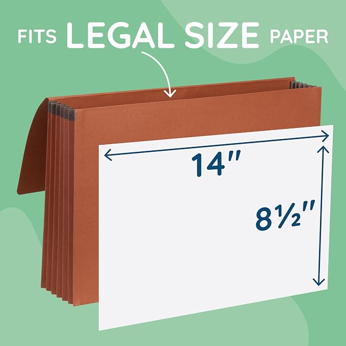 Blue Summit Supplies 10 Expanding Accordion File Wallets, Legal Size | 5.25 in expansion, cord closure, legal size, for documents, files, and travel filing - Image 3