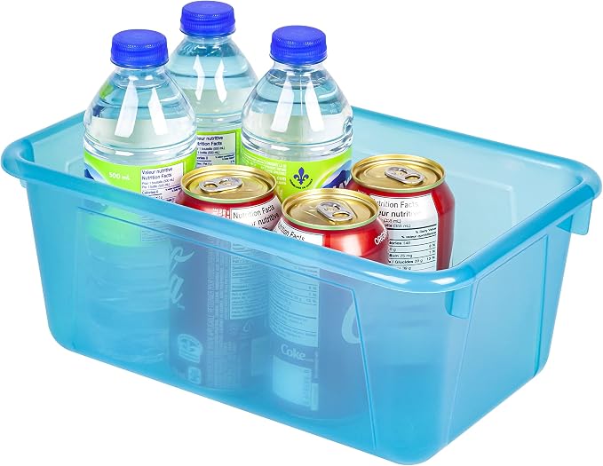 Storex Small Cubby Bins – Plastic Storage Containers for Classroom, 12.2 x 7.8 x 5.1 inches, Candy Teal, 5-Pack (62480A05C) - Image 5