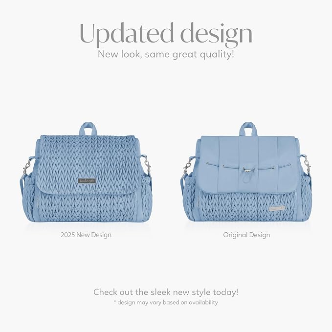 Hannah & Sophia Belle Convertible Baby Diaper Backpack & Bag in Moonmist Blue, Large Size, Dual Sided Water Resistant Changing Mat Included, Detachable Shoulder Straps, Easy To Use | Waterproof Changing Pad, Spacious, Multiple Pockets & Insulated Bottl... - Image 6