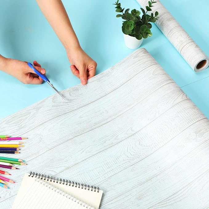 Kolldenn 2 Rolls White Wood Fabric Bulletin Board Paper Roll 4 x 12 ft Extra Large Non Woven Waterproof Roll Fade Resistant for DIY Craft Drawing Painting Classroom Decor - Image 4