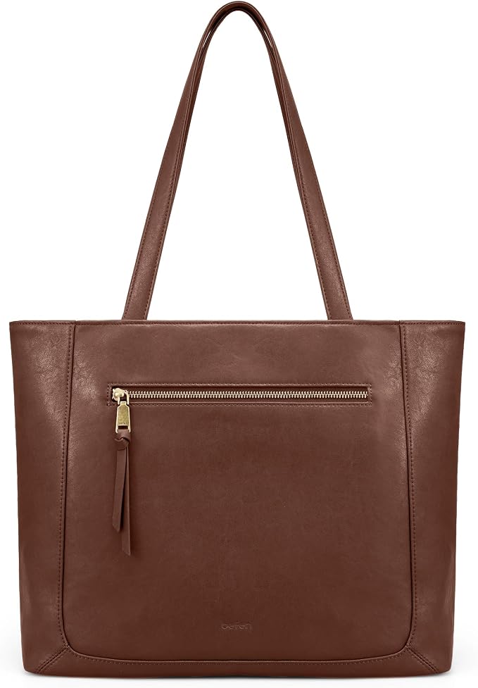 befen Genuine Leather Tote Bag for Women, Large Work Tote Bag with Zipper Leather Purse and Handbags with 15.6" Compartment - Image 9