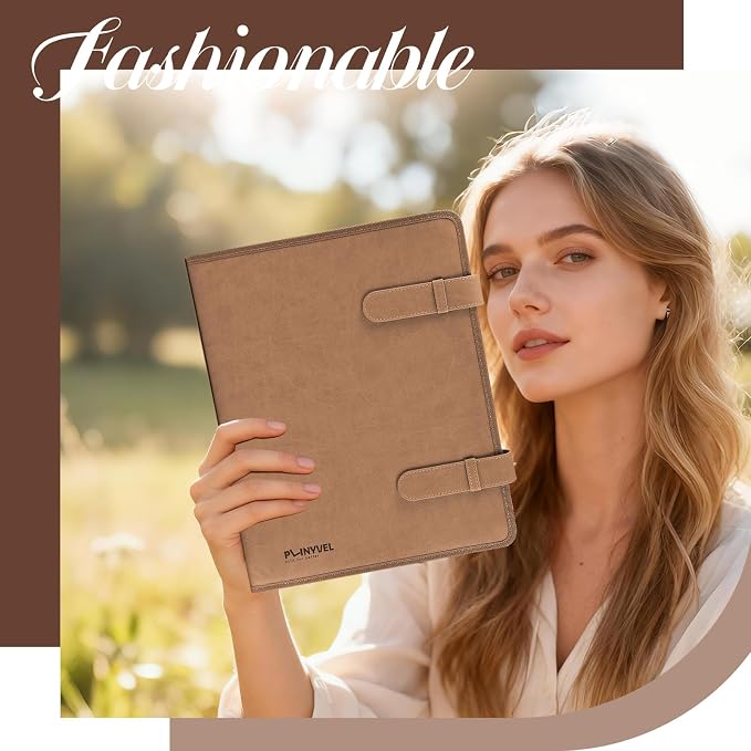 Plinyvel Brown Leather Sketchbook Cover 9x12, Travel Drawing Portfolio | Portable sketch kit organizer, pencil holder, Fits 9x12 Sketch Book, Spiral Pad, Compact artist storage case - Image 2