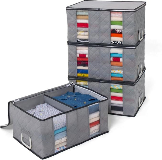 アストロ Astro 179-07 Storage Bag with Handle, Gray, Set of 4, Non-woven Fabric, Divider, Storage Case, Storage Box, Soft Case, Clothes Case, Folding by ASTROSTORAGE