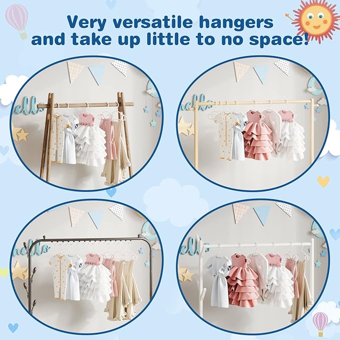 GoodtoU Baby Hangers 60Pack White Baby Clothes Hangers Bulk Kids Plastic Hangers Toddler/Infant Hangers for Closet - Image 4
