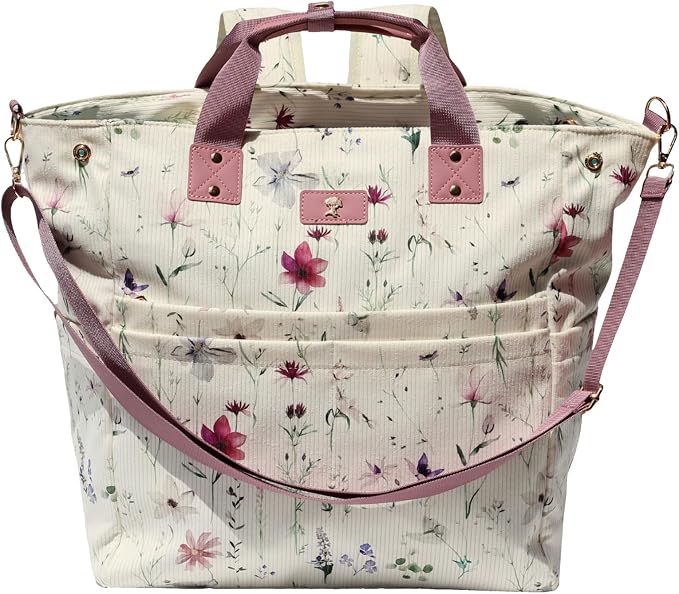 Diaper Tote Bag Totepack Backpack Crossbody Bag 3 in 1 for Women Laptop Backpack Multifunctional with Insulated Pockets by ESVAN