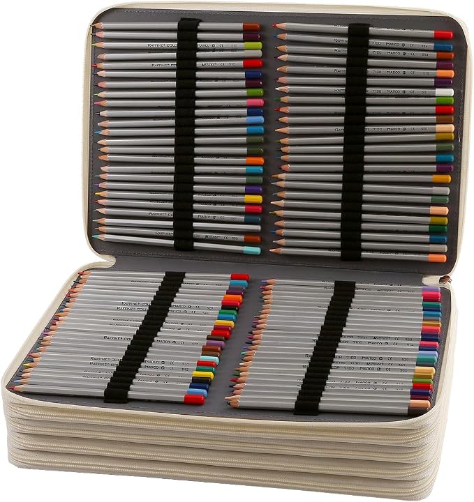 480 Slots Pencil Case, 5-Layer Organizer with Shoulder Strap | 5-layer twill oxford case with 480 elastic slots,carry handle, removable strap, and outer pocket for phone or keys. - Image 2