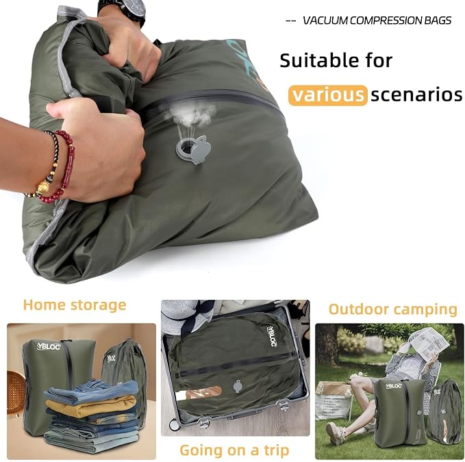 YBLOC Vacuum Bags for Travel - 1 Pack 24L Reusable Compression Bag, Space Saver (Up to 60% for Bulky Items), IP67 Waterproof TPU for Luggage, Carry-On & Backpack, Seasonal Storage (Without Pump) - Image 3