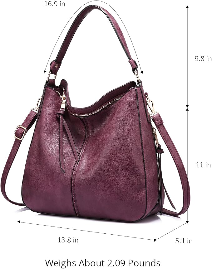 Hobo Crossbody Bag for Women, Designer Shoulder Purse Handbags - Image 8