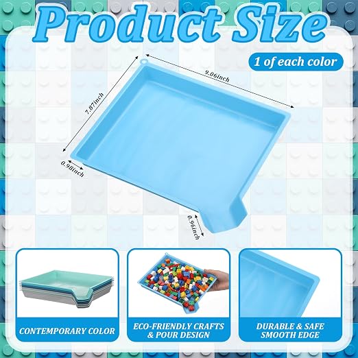 Reallnaive 6 Pcs Plastic Art Sorting Funnel Trays Quick Sorting Activity Serving Tray Stackable Craft Organizer for Classroom Beads Organizing Home Back to School DIY Project (Contemporary Color) - Image 2
