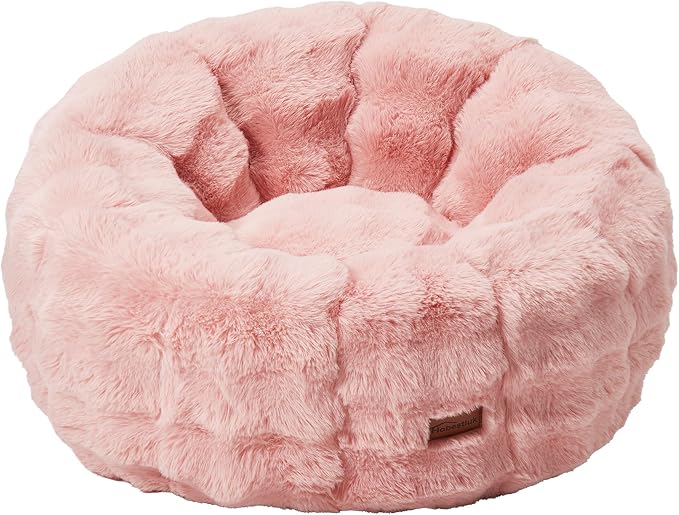 Hobestluk Medium Bean Bag Chairs Donut-Shaped Comfy Sofa Lounge Seat Floor | Pink, Beanbag Chair with Bubble Plush Cover Foam Filling Cozy Lounger Soft Seating for Bedroom Living Room Reading Corner - Image 3