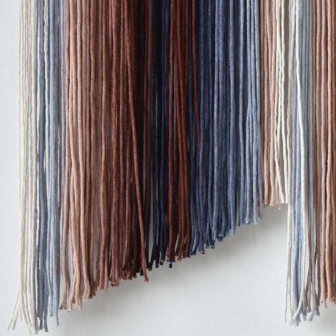 Macrame Wall Hanging Dip Dyed Large Yarn Wall Art Boho Home Decor 57"W*35"L | For Bedroom Living Room Wall Art, Home Styling, Apartment Decor, Wedding Decoration, Event Backdrop - Image 7