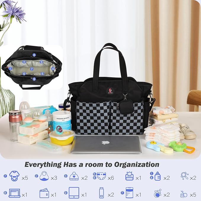 Diaper Bag Tote: Large Tote Baby Bag Boy Diaper Bag Stylish Girl Diaper Bag,Shoulder Mommy Bag - Image 3
