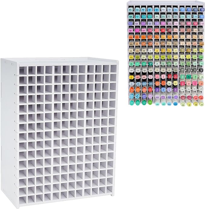 Marker Organizer for 180 Markers, Desktop Storage Rack | Desktop Organizer for Markers, Keeps Art Supplies Neat and Easy to Access, Fits Markers, Colored Pencils and Art Supplies by SANFURNEY