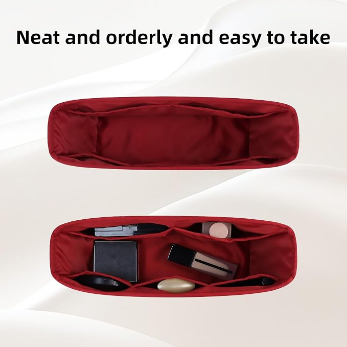 DGAZ Purse Organizer Insert Fits LV Neverfull Mini/PM/MM/GM Bags，Silk Bag Organizer，Luxury Handbag & Tote Shaper（PM） | Soft and Lightweight,Perfect Fit,Multi-pocket Storage,Bag Protector,Luxury Bag Care,Handmade,for Smooth Bag Organizer - Image 5