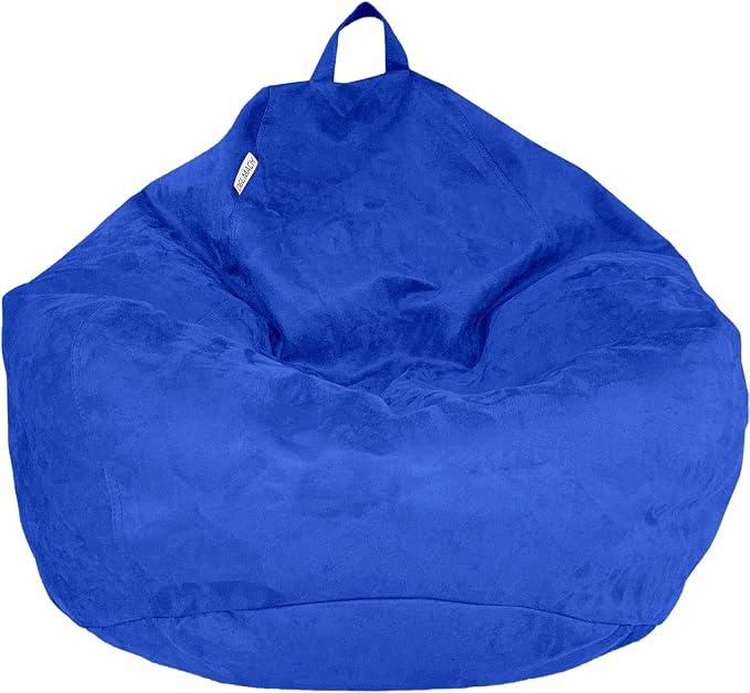 Bean Bag Stuffed Animal Storage Chair Cover (No Filler) for Kids and Adults. Extra Large Bird's Nest Beanbag Memory Foam Soft Premium (Royal Blue, 3.5 ft (Cover Only)) by Delmach