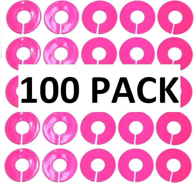 Pink Round Plastic Blank Rack Size Dividers - Multi-Pack (100) by JSP+Manufacturing