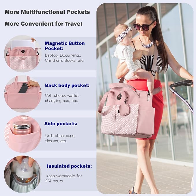 Diaper Bag Tote: Large Tote Baby Bag Boy Diaper Bag Stylish Girl Diaper Bag,Shoulder Mommy Bag - Image 5