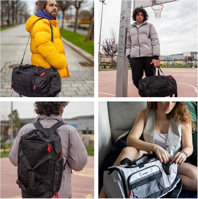 BAGSMART Gym Bag for Men, Athletic Sports Backpack Travel Hiking Duffel | 3-In-1 Gym Bag for Travel Clothes & Padded 13.3" Laptop, with Waterproof Wet Pocket & Shoe Compartment for Travel Camping - Image 2