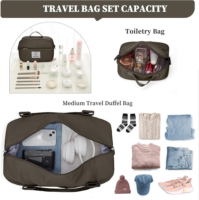 Weekender Bags for Women, Personal Item Travel Bag with Shoes Compartment | Overnight Travel Duffel Bag with Toiletry Bag, Airplane Friendly Carry-On Bag with Wet Pocket & Trolley Sleeve,Medium - Image 2