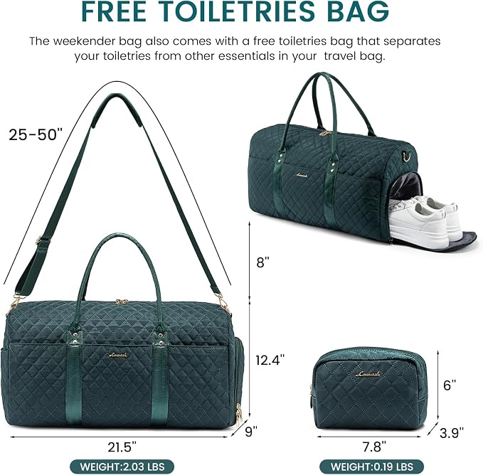 LOVEVOOK Travel Duffle Bag,Weekender Bags for Women Overnight Bag with Shoe Compartment, Carry on with Toiletry Bag,Duffel Bag with Wet Pocket,Hospital Bags for Labor and Delivery - Image 2