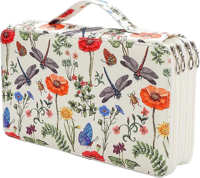 300 Slots Colored Pencil Case Organizer, 4 Layer Bag | Twill Oxford fabric,103 elastic loops,detachable handle,for travel,home storage,drawing tools,creative gifts by Lbxgap