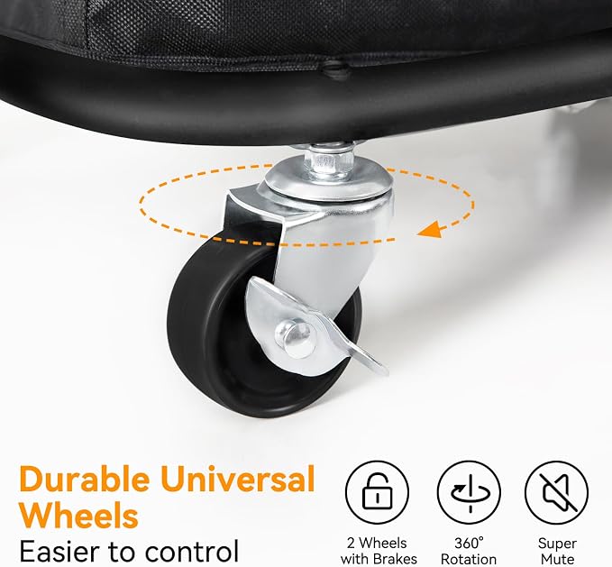 WOWLIVE Double Laundry Hamper with Wheels, 170L Rolling Laundry Basket | 2 Section Laundry Hamper, Laundry Cart with Steel Frame, Removable Bags, Large Dirty Clothes Hamper Dorm Room Storage, Black - Image 7