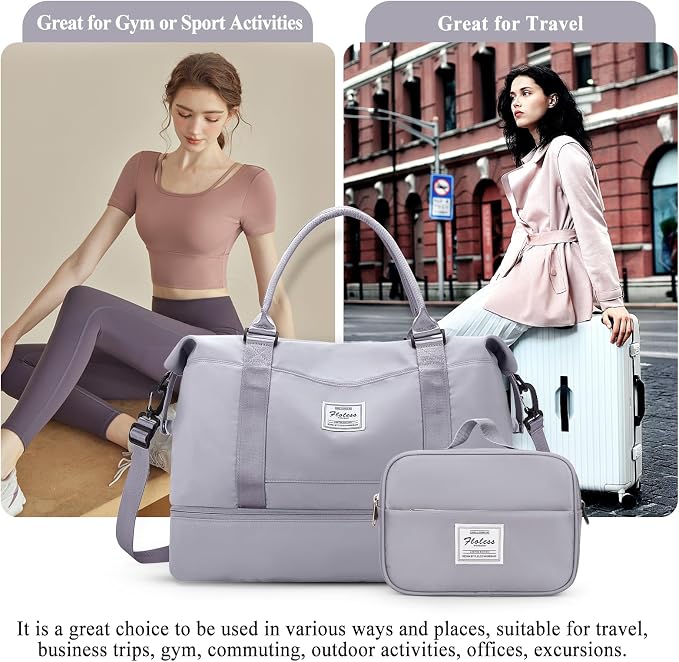 Weekender Bags for Women, Personal Item Travel Bag with Shoes Compartment | Overnight Travel Duffel Bag with Toiletry Bag, Airplane Friendly Carry-On Bag - Image 8