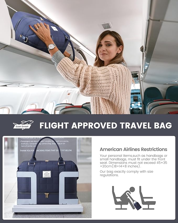 LOVEVOOK Travel Duffle Bag with Shoe Compartments - Carry on Overnight Bag & Weekender Bags for Women, Yoga Gym Bag with Wet Pocket, 2Pcs Set - Image 3