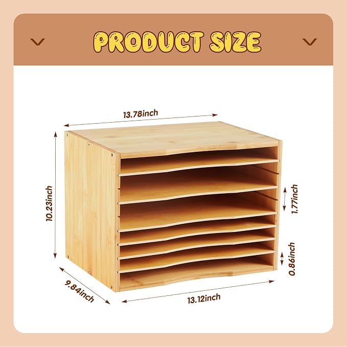 Ripeng 1 Pack Bamboo Puzzle Holder Rack, 7-Tier Adjustable Storage Organizer for Flat and Thick Jigsaw Puzzles, Space Saving Desktop Shelf, Gift for Craft Jigsaw Puzzle Lovers (Natural Wood) - Image 3