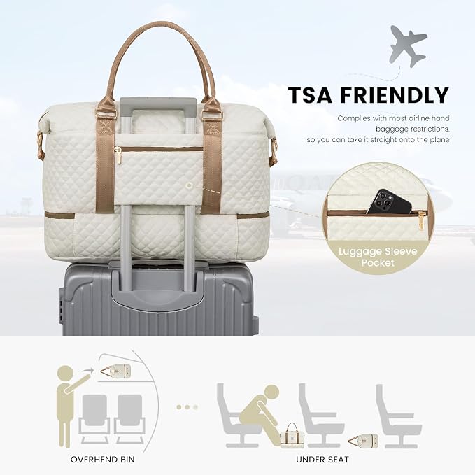 LOVEVOOK Travel Duffle Bag,Weekender Bags for Women with Shoe Compartment，Carry on Overnight Bag with Toiletry Bag,Gym Duffel Bag with Wet Pocket, Hospital Bags for Labor and Delivery - Image 5