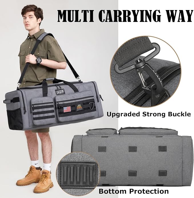 130L Extra Large Duffle Bag for Men, Heavy Duty Large Duffle Bag for Travel | Shoe Compartment, XL Sports Gym Equipment Bag for Hockey Football Baseball Basketball & More - Image 5