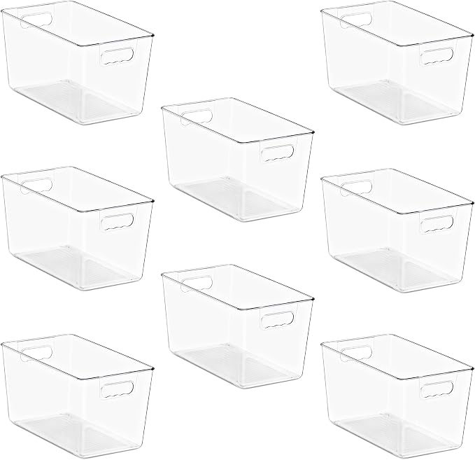 Clear Storage Bins with Lids, 8 Pack X-Large Stackable Clear Bins, Clear Storage Containers with Lids, Plastic Organizer Boxes for Pantry Storage, Kitchen Cabinets, Closet Organization, Bathroom - Image 7