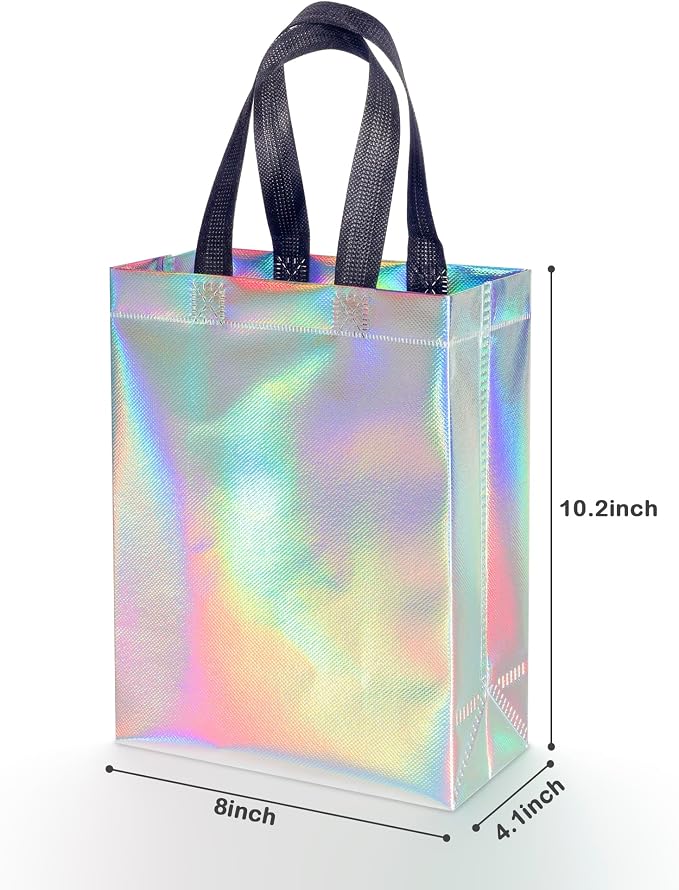 BLEWINDZ 100 Medium Reusable Gift Bags with Handles - Ideal Party Favors & Shopping Bags (10 Colors) - Image 4