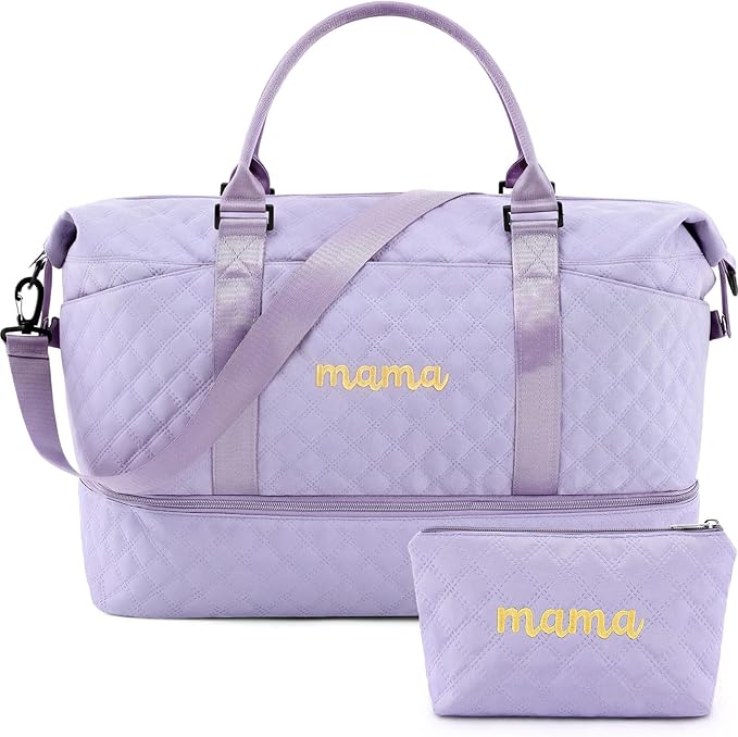 Dansydaisy Mama Hospital Bag for Women Labor Delivery,Purple | Travel Duffle Bag with Shoe Compartment and Toiletry Pouch Waterproof Weekender Bag for Women Pregnancy Overnight Gym Gift by Dansydaisy