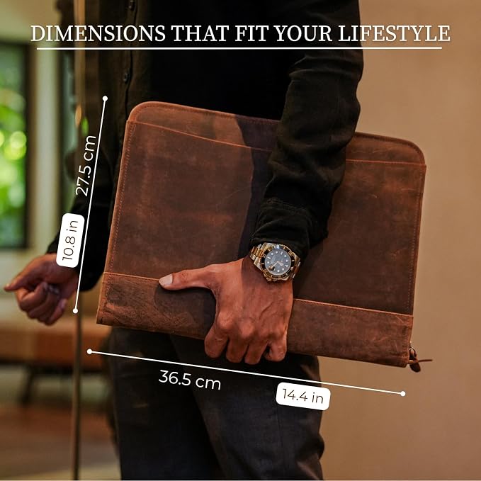 Leather Padfolio with Zipper – Business Portfolio for Men and Women, Legal Pad Portfolio, Leather Folder, Professional Padfolio for Meetings and Interviews - Image 5