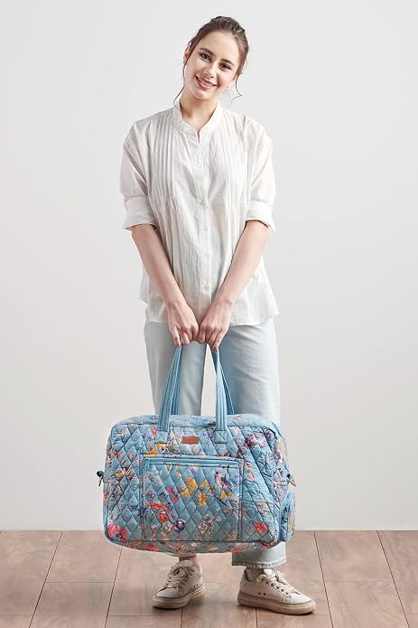 Maison d' Hermine Weekender Bags for Women Cotton Quilted Duffel Overnight Luggage Weekend Bag for Men Gym Gifts Travel | Overnight Luggage Weekend Bag for Men Gym Sports Gifts Duffle bag Business Travellers Trip Spring Summer - Image 9