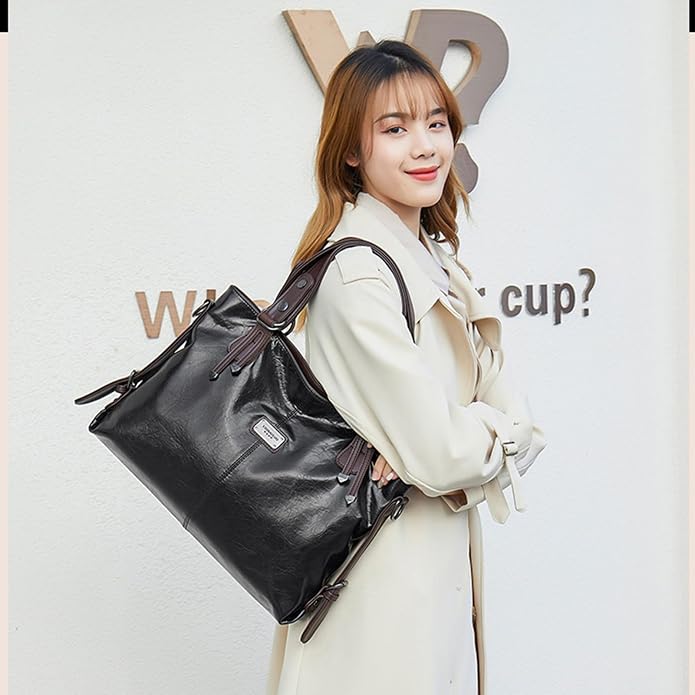 Handbags and Purses for women Vegan Leather Tote Bag for Women Satchel Shoulder Bags Travel Purse with Compartments - Image 3